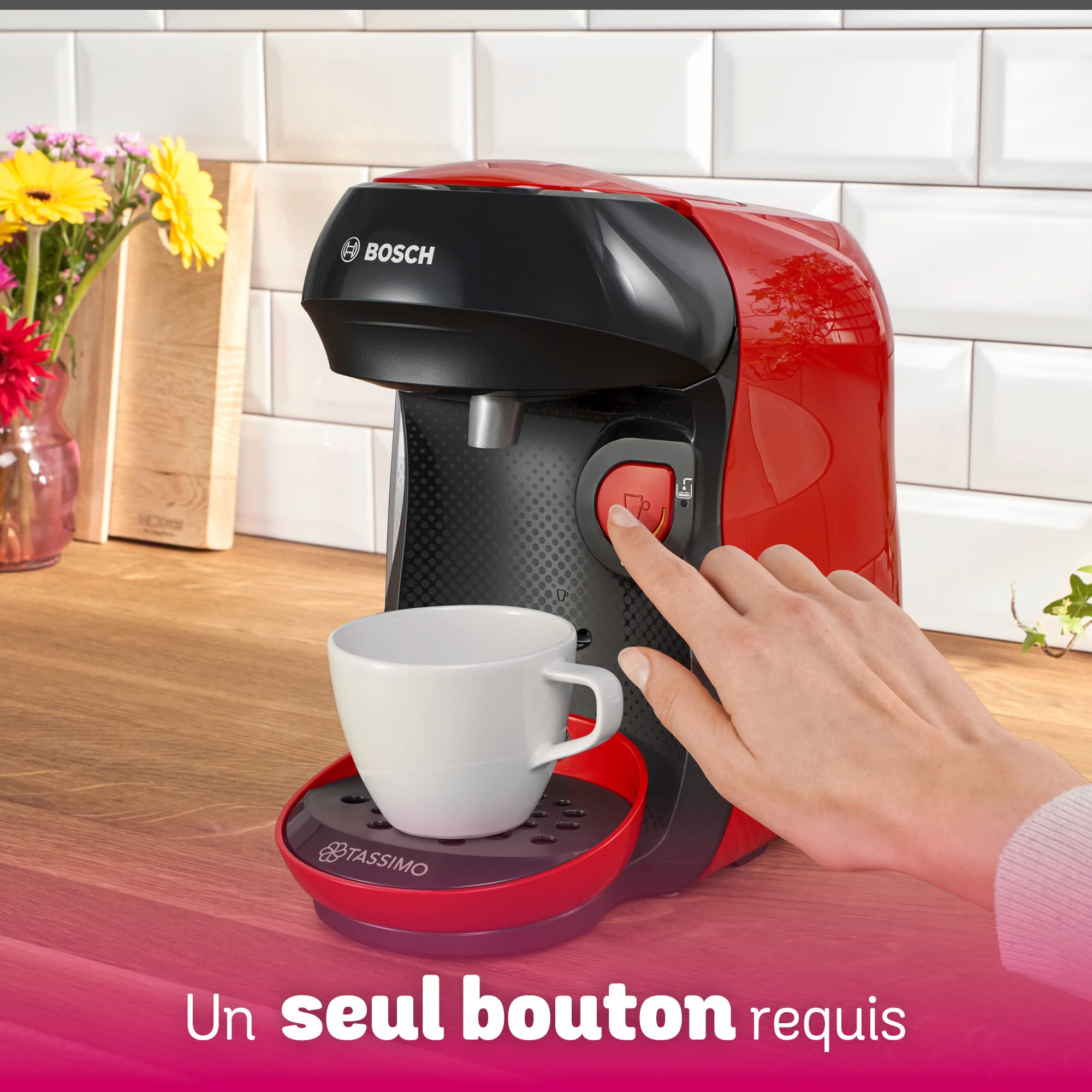 Machine à Café à Capsules Tassimo Happy TAS1003 - Rouge - 1400W
