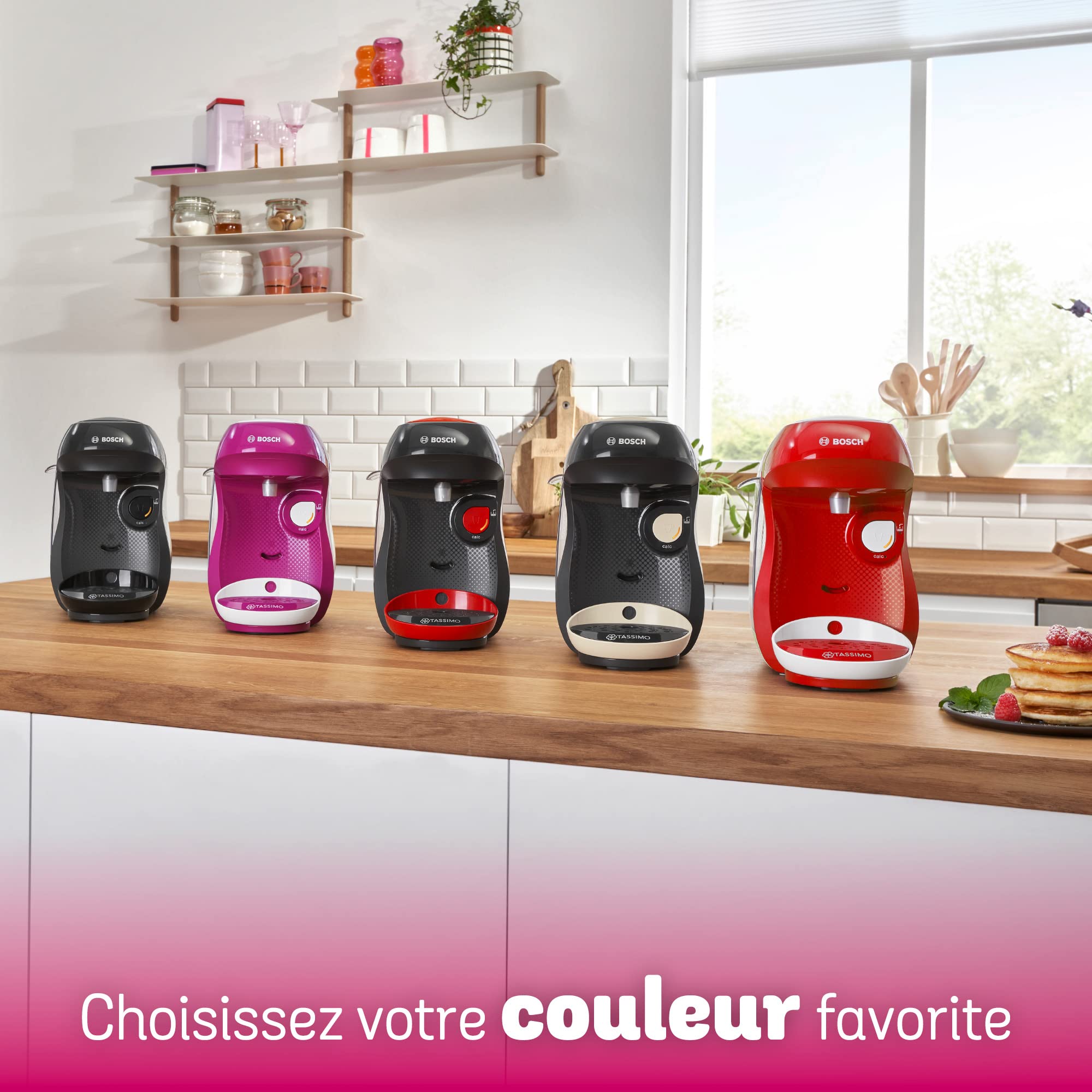 Machine à Café à Capsules Tassimo Happy TAS1003 - Rouge - 1400W