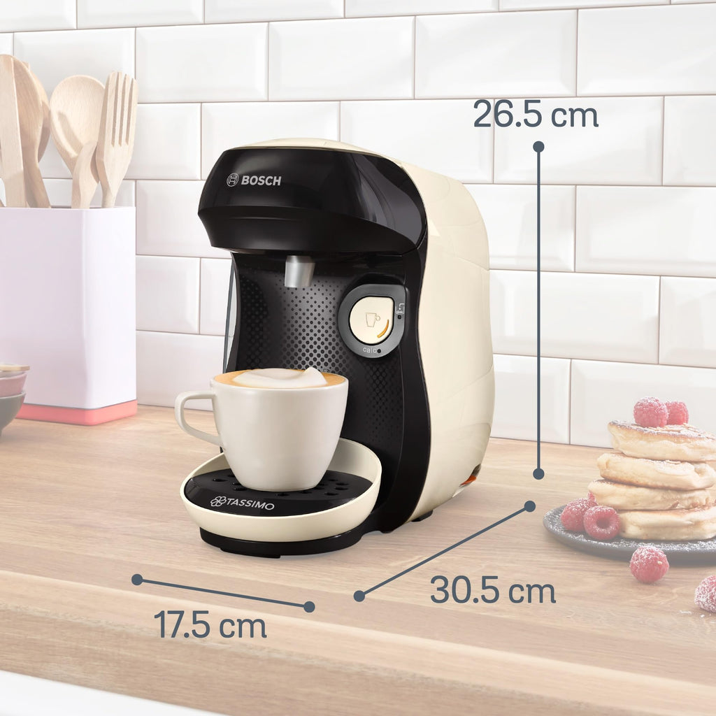 Machine à Café Tassimo Happy TAS107E - Crème - OneTouch