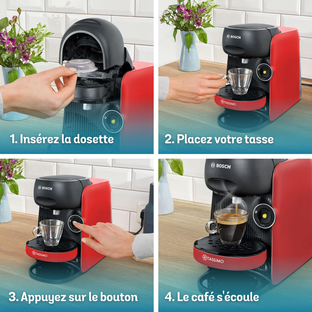 Machine à Café Tassimo Finesse TAS163E - Rouge - 70+ Boissons