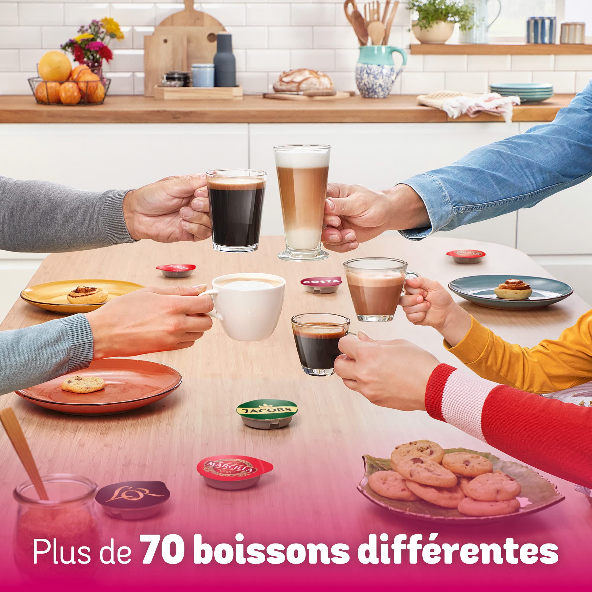 Machine à Café à Capsules Tassimo Happy TAS1003 - Rouge - 1400W