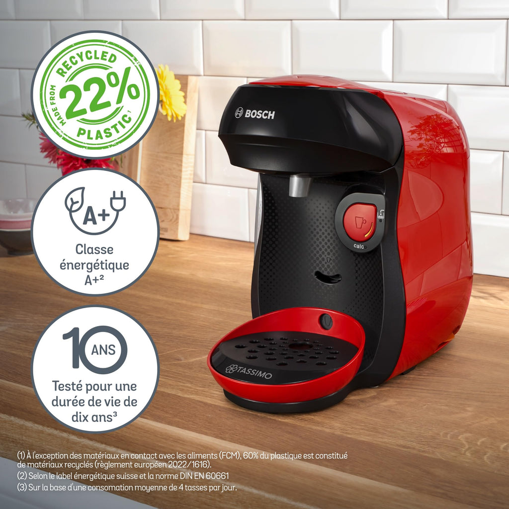 Machine à Café Tassimo Happy TAS103E - Rouge - OneTouch