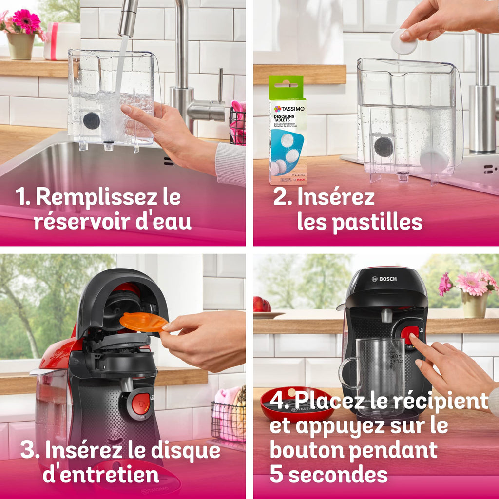 Machine à Café à Capsules Tassimo Happy TAS1003 - Rouge - 1400W