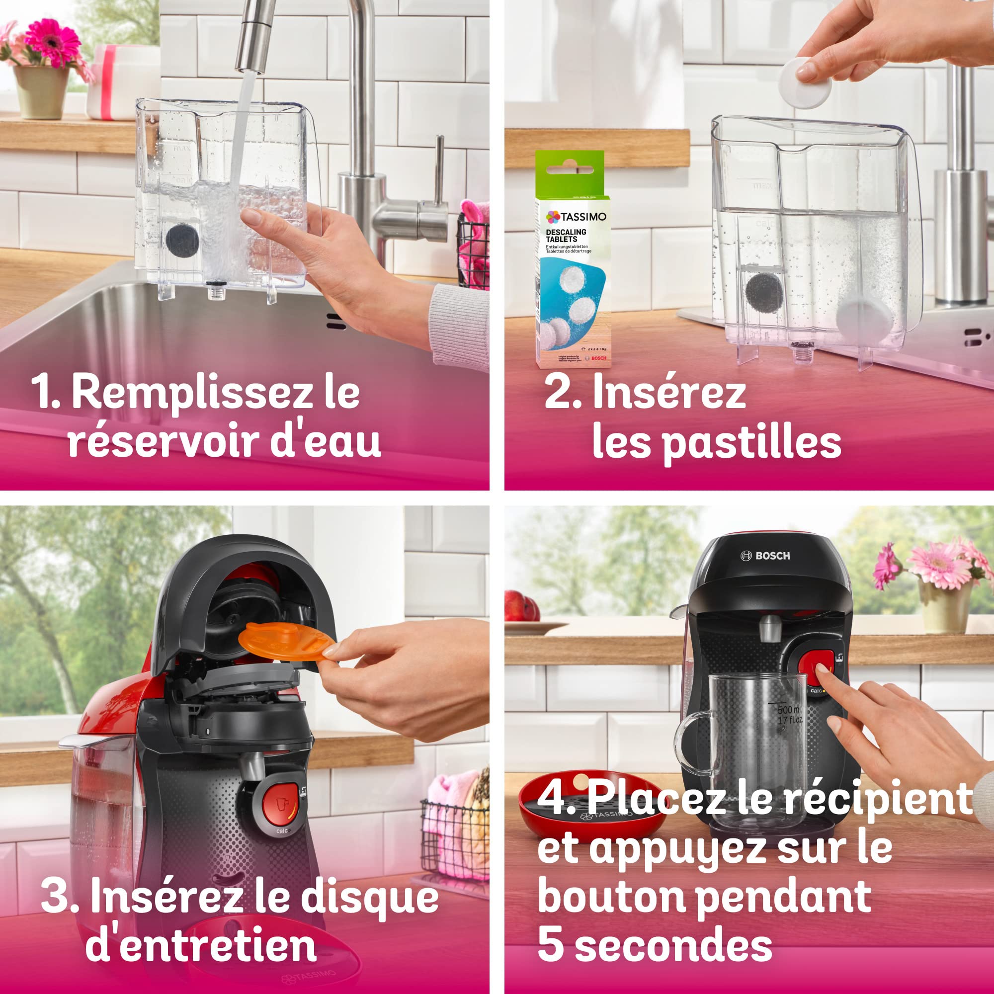 Machine à Café à Capsules Tassimo Happy TAS1003 - Rouge - 1400W