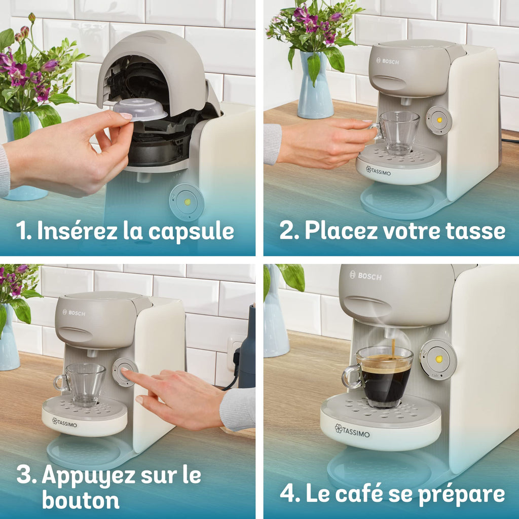 Machine à Café Tassimo Finesse TAS16B - Crème - 70+ Boissons