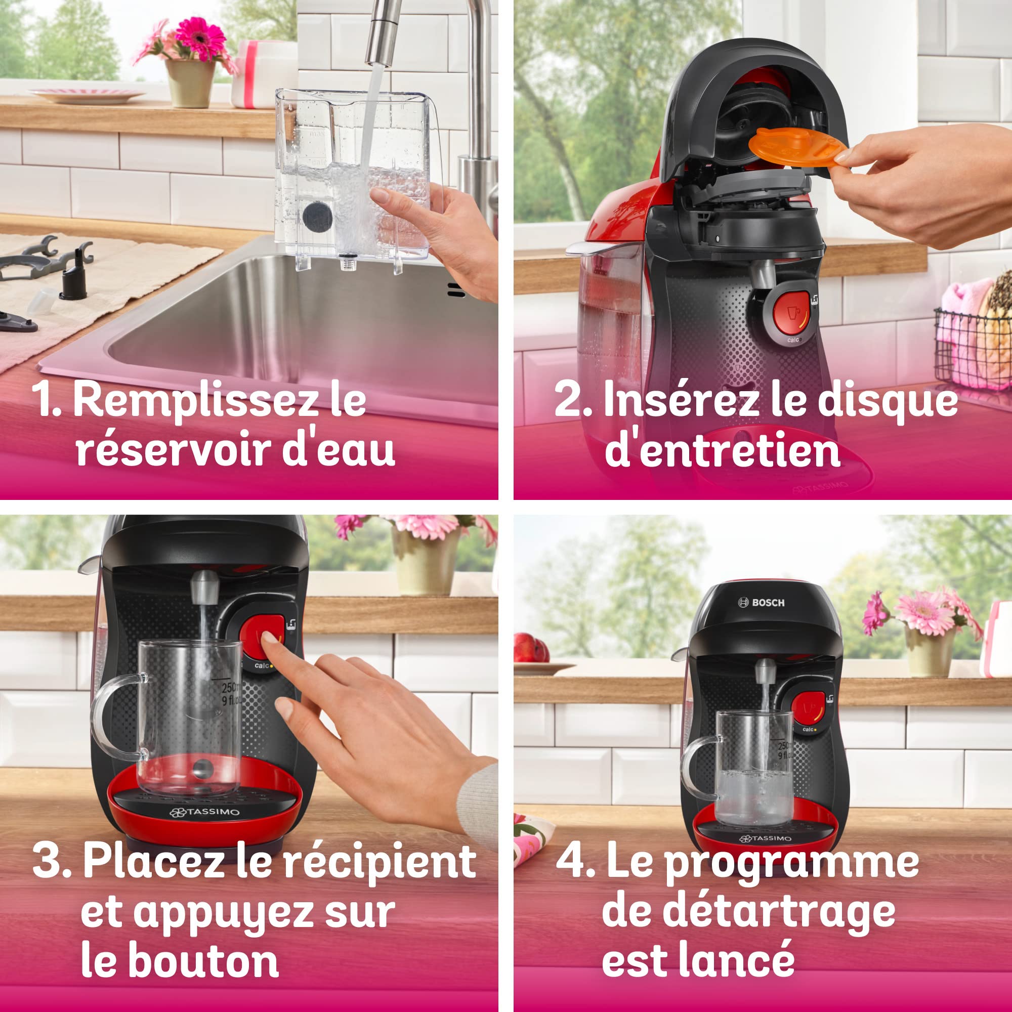 Machine à Café à Capsules Tassimo Happy TAS1003 - Rouge - 1400W