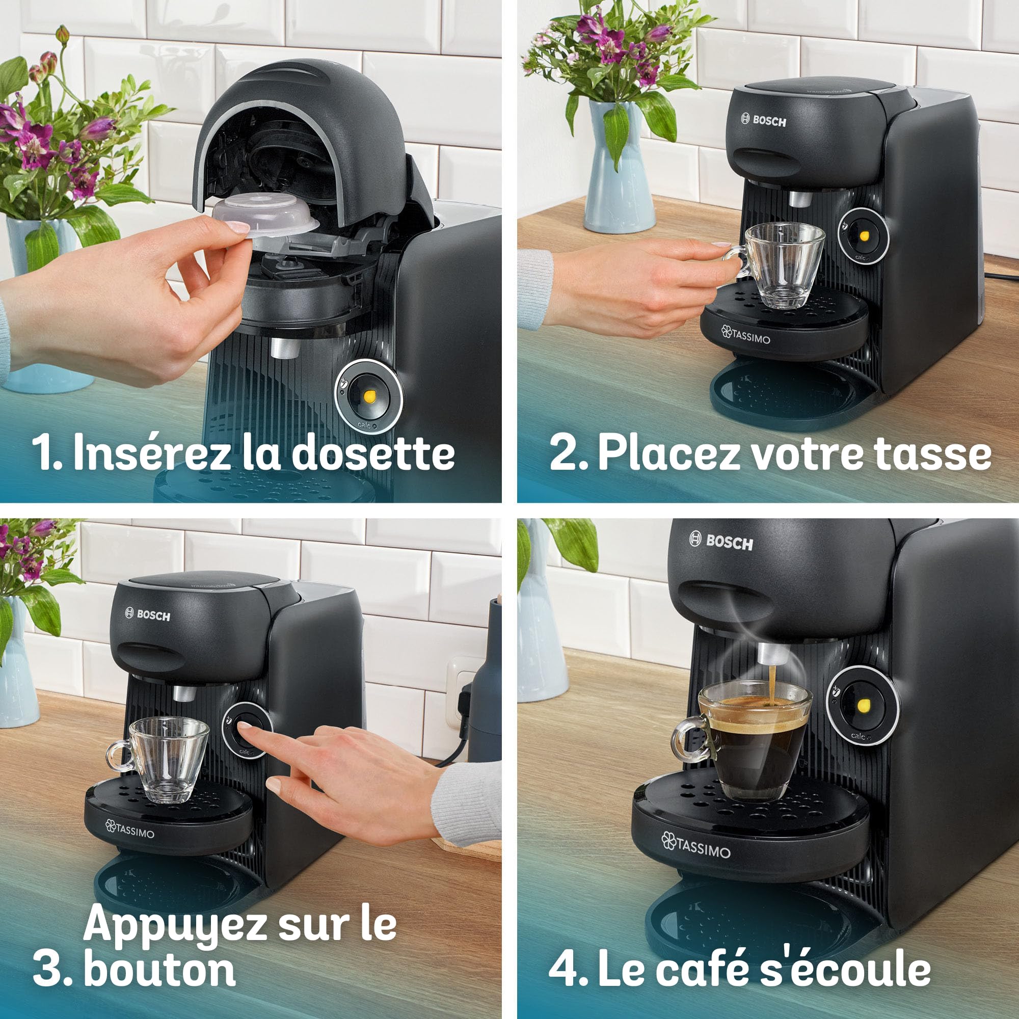 Machine à Café Tassimo Finesse TAS162E - Noir - 70+ Boissons