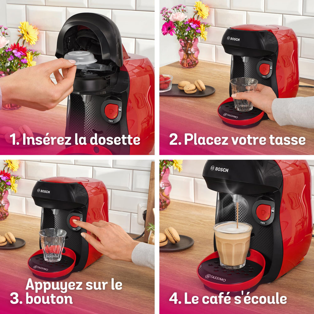 Machine à Café Tassimo Happy TAS103E - Rouge - OneTouch