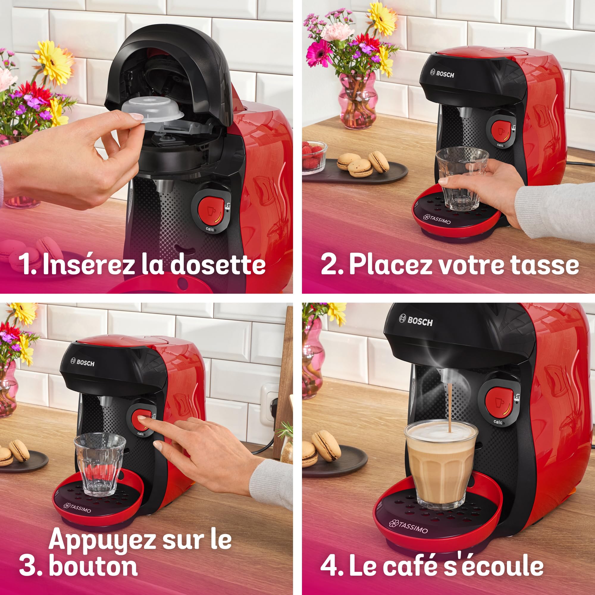 Machine à Café Tassimo Happy TAS103E - Rouge - OneTouch