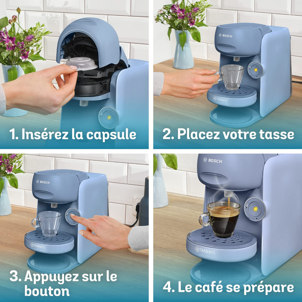 Machine à Café Tassimo Finesse TAS16B - Bleu Lavande - 70+ Boissons